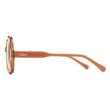 Chloé - Occhiali da Sole Olivia in Acetato - Arancione Trasparente Grigio Verde Sfumate - Chloé Eyewear