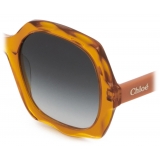 Chloé - Occhiali da Sole Olivia in Acetato - Arancione Trasparente Grigio Verde Sfumate - Chloé Eyewear