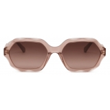 Chloé - Olivia Sunglasses in Acetate - Light Brown Transparent Dark Wine - Chloé Eyewear