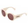 Chloé - Occhiali da Sole Naomy in Acetato - Avorio Bordeaux - Chloé Eyewear
