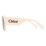 Chloé - Naomy Sunglasses in Acetate - Ivory Bordeaux - Chloé Eyewear