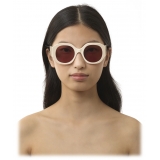 Chloé - Naomy Sunglasses in Acetate - Ivory Bordeaux - Chloé Eyewear