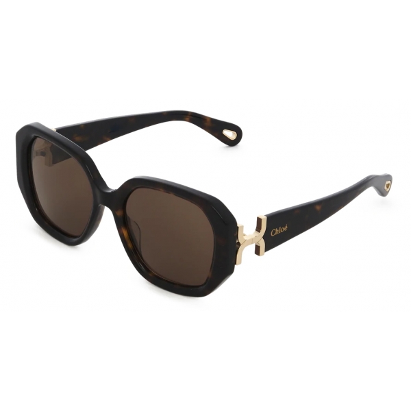 Chloé - Marcie Sunglasses in Acetate - Dark Havana Brown - Chloé Eyewear