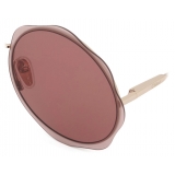 Chloé - Honoré Sunglasses in Metal - Gold Gradient Burgundy - Chloé Eyewear