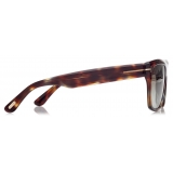 Tom Ford - Alberto Sunglasses - Occhiali da Sole Quadrati - Havana Scuro Argento - Occhiali da Sole - Tom Ford Eyewear