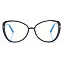 Tom Ford - Blue Block Butterfly Opticals - Occhiali da Vista a Farfalla - Nero - FT5907-B - Occhiali da Vista