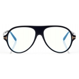 Tom Ford - Blue Block Pilot Opticals - Pilot Optical Glasses - Black - FT5012-B - Optical Glasses - Tom Ford Eyewear