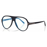 Tom Ford - Blue Block Pilot Opticals - Occhiali da Vista Pilota - Nero - FT5012-B - Occhiali da Vista - Tom Ford Eyewear