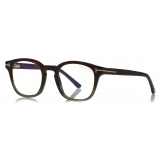 Tom Ford - Blue Block Soft Round Opticals - Round Optical Glasses - Grey Havana - FT5532-B - Optical Glasses
