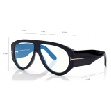 Tom Ford - Blue Block Pilot Opticals - Occhiali da Vista Pilota - Nero - FT5958-B - Occhiali da Vista - Tom Ford Eyewear