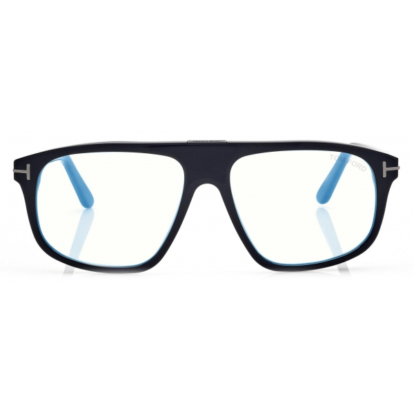 Tom Ford - Blue Block Square Opticals - Occhiali da Vista Quadrati - Nero - FT5901-BN - Occhiali da Vista