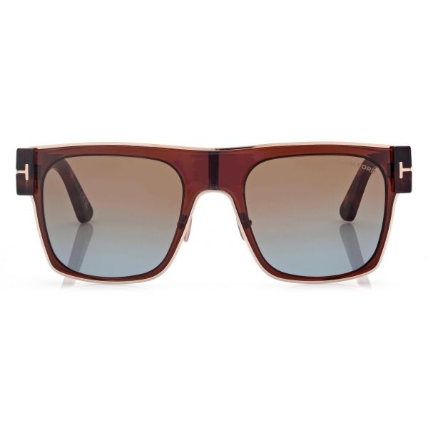 Tom Ford - Edwin Sunglasses - Occhiali da Sole Quadrati - Marrone Scuro - Occhiali da Sole - Tom Ford Eyewear