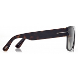 Tom Ford - Edwin Sunglasses - Occhiali da Sole Quadrati - Mastice Specchio Marrone - Occhiali da Sole - Tom Ford