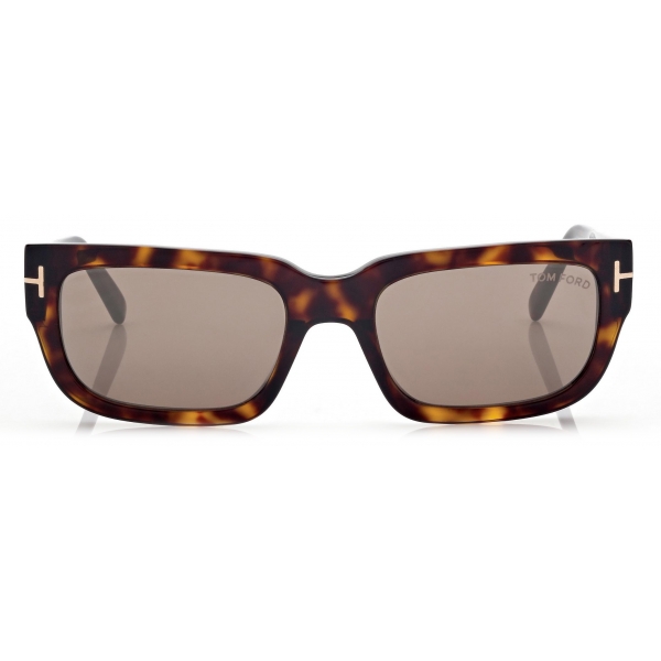 Tom Ford - Ezra Sunglasses - Occhiali da Sole Rettangolare - Havana Scuro - Occhiali da Sole - Tom Ford Eyewear