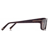 Tom Ford - Ezra Sunglasses - Occhiali da Sole Rettangolare - Havana Scuro - Occhiali da Sole - Tom Ford Eyewear