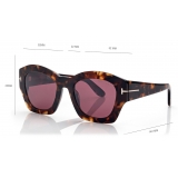 Tom Ford - Guilliana Sunglasses - Occhiali da Sole Geometrica - Havana - Occhiali da Sole - Tom Ford Eyewear