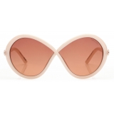 Tom Ford - Jada Sunglasses - Occhiali da Sole a Farfalla - Avorio Bordeaux Sfumato - Occhiali da Sole - Tom Ford