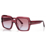 Tom Ford - Kaya Sunglasses - Occhiali da Sole Quadrati - Rosso Lucido Viola - Occhiali da Sole - Tom Ford Eyewear