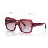 Tom Ford - Kaya Sunglasses - Square Sunglasses - Shiny Red Violet - Sunglasses - Tom Ford Eyewear