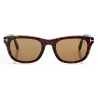 Tom Ford - Kendel Sunglasses - Occhiali da Sole Ovali - Havana Scuro - Occhiali da Sole - Tom Ford Eyewear