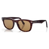 Tom Ford - Kendel Sunglasses - Occhiali da Sole Ovali - Havana Scuro - Occhiali da Sole - Tom Ford Eyewear