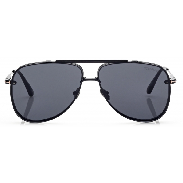Tom Ford - Leon Sunglasses - Occhiali da Sole Pilota - Nero - Occhiali da Sole - Tom Ford Eyewear