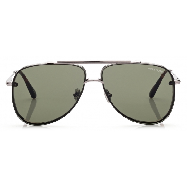 Tom Ford - Leon Sunglasses - Occhiali da Sole Pilota - Rutenio Verde - Occhiali da Sole - Tom Ford Eyewear