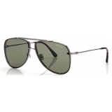 Tom Ford - Leon Sunglasses - Occhiali da Sole Pilota - Rutenio Verde - Occhiali da Sole - Tom Ford Eyewear