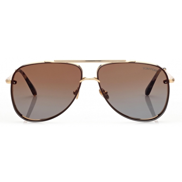 Tom Ford - Leon Sunglasses - Occhiali da Sole Pilota - Oro - Occhiali da Sole - Tom Ford Eyewear