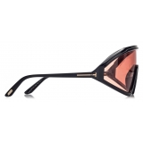Tom Ford - Lorna Sunglasses - Occhiali da Sole a Maschera - Nero Marrone - Occhiali da Sole - Tom Ford Eyewear
