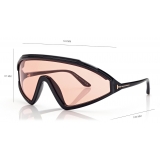 Tom Ford - Lorna Sunglasses - Occhiali da Sole a Maschera - Nero Marrone - Occhiali da Sole - Tom Ford Eyewear