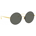 Linda Farrow - Occhiali da Sole Bea Round in Oro Giallo Grigio - LFL1333C3SUN - Linda Farrow Eyewear