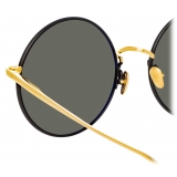 Linda Farrow - Occhiali da Sole Bea Round in Oro Giallo Grigio - LFL1333C3SUN - Linda Farrow Eyewear