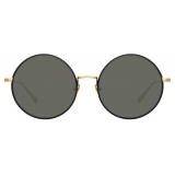 Linda Farrow - Occhiali da Sole Bea Round in Oro Giallo Grigio - LFL1333C3SUN - Linda Farrow Eyewear