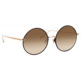 Linda Farrow - Occhiali da Sole Bea Round in Oro Rosa - LFL1333C4SUN - Linda Farrow Eyewear