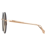 Linda Farrow - Occhiali da Sole Bea Round in Oro Rosa - LFL1333C4SUN - Linda Farrow Eyewear