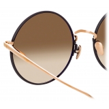 Linda Farrow - Occhiali da Sole Bea Round in Oro Rosa - LFL1333C4SUN - Linda Farrow Eyewear