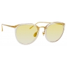 Linda Farrow - Calthorpe Oval Sunglasses in Yellow Gold Gradient Yellow - LFL251C58SUN - Linda Farrow Eyewear