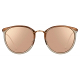 Linda Farrow - Occhiali da Sole Calthorpe Oval in Oro Rosa - LFL251C36SUN - Linda Farrow Eyewear