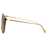 Linda Farrow - Occhiali da Sole Calthorpe Oval in Marrone - LFLC251C75SUN - Linda Farrow Eyewear