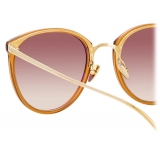 Linda Farrow - Occhiali da Sole Calthorpe Oval in Marrone - LFLC251C75SUN - Linda Farrow Eyewear