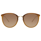 Linda Farrow - Occhiali da Sole Calthorpe Oval in Marrone - LFLC251C75SUN - Linda Farrow Eyewear