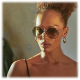 Linda Farrow - Occhiali da Sole Camila Oversized in Oro Chiaro - LFL1208C2SUN - Linda Farrow Eyewear