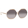 Linda Farrow - Occhiali da Sole Camila Oversized in Oro Rosa - LFL1208C3SUN - Linda Farrow Eyewear