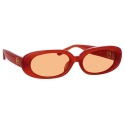 Linda Farrow - Occhiali da Sole Cara Oval in Terracotta - LFL1252C13SUN - Linda Farrow Eyewear