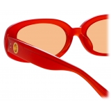 Linda Farrow - Occhiali da Sole Cara Oval in Terracotta - LFL1252C13SUN - Linda Farrow Eyewear