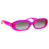 Linda Farrow - Cara Oval Sunglasses in Fuchsia - LFL1252C7SUN - Linda Farrow Eyewear
