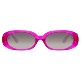 Linda Farrow - Cara Oval Sunglasses in Fuchsia - LFL1252C7SUN - Linda Farrow Eyewear