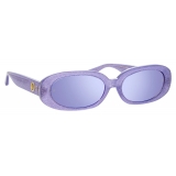 Linda Farrow - Cara Oval Sunglasses in Purple - LFL1252C8SUN - Linda Farrow Eyewear