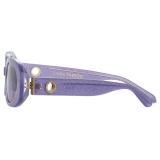 Linda Farrow - Cara Oval Sunglasses in Purple - LFL1252C8SUN - Linda Farrow Eyewear